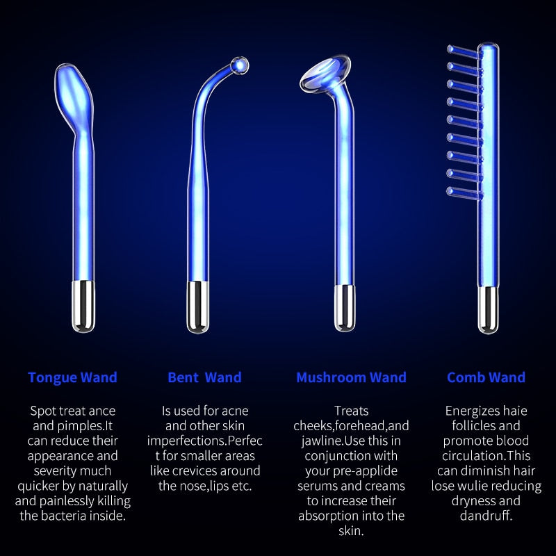 ThermaGlow: High Frequency Clinical Skin Therapy Wands with Fusion Neon + Argon Light Therapy